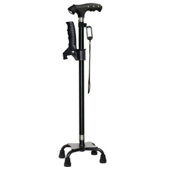 Wholesale delivery for the elderly four-legged crutches aluminum alloy cane adjustable height telescopic crutches for the elderly with lights