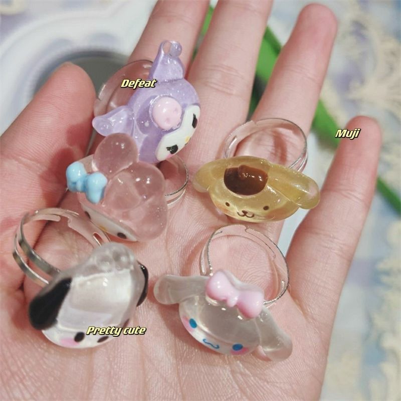 Sanrio Kuromi ring, cute girl, soft girl ring, couple rival ring, gift for best friend,