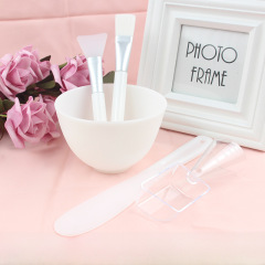 White silicone mask bowl set Soft mask bowl complete set of homemade facial mask tools Soft bowl medium large size