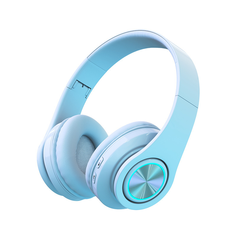 Luminous bluetooth headset head-mounted subwoofer mobile phone wireless game gift anchor headset universal manufacturer