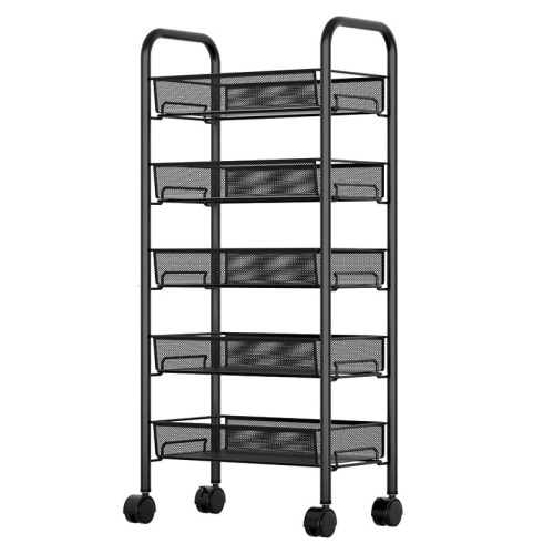 Kitchen storage rack multi-layer movable trolley bathroom storage storage rack floor-standing multi-functional vegetable basket