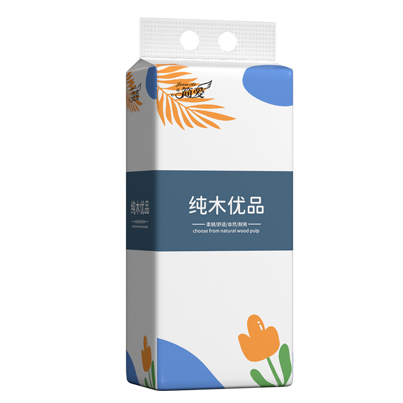Thickened and large-volume hanging paper removable facial tissue household flat toilet paper toilet paper hand towel