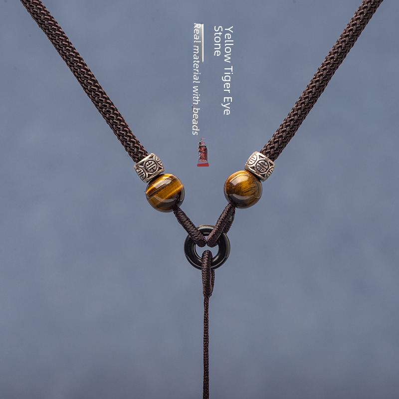 Pullover simple necklace rope agate jade amber lanyard diy jade pendant gold jewelry neck rope pendant rope