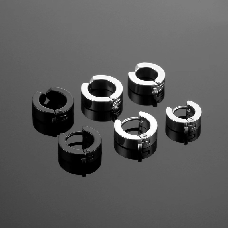 Stainless steel earrings, earrings, welded rims, vacuum plating earrings, earrings without piercing, men's and women's earrings and earrings