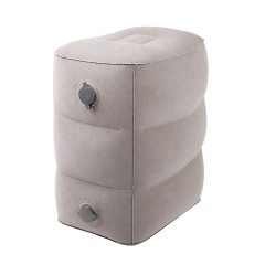 Portable inflatable footrest for cars and airplanes, flocking adjustable three-layer PVC footrest, multifunctional quick inflatable footrest