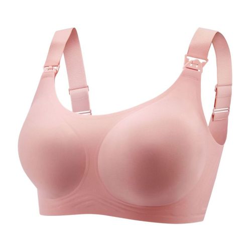 Breastfeeding bra, thin, big breasts, small, push-up, anti-sagging, no wires, no trace, one-piece maternity bra, top buckle