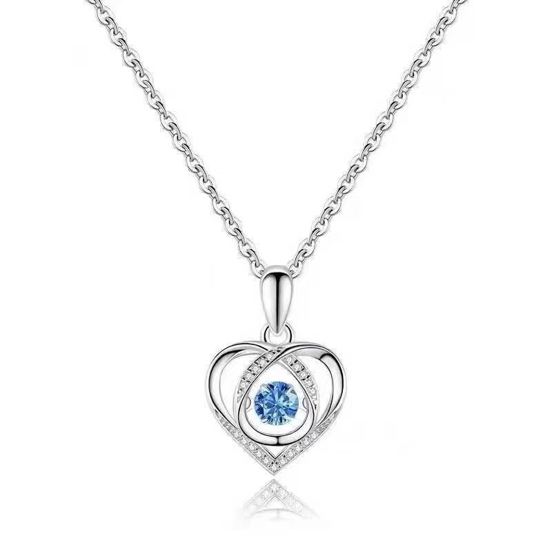 White copper plated with platinum and does not fade. Beating heart necklace. Smart heart-shaped clavicle chain. Versatile for Valentine's Day.