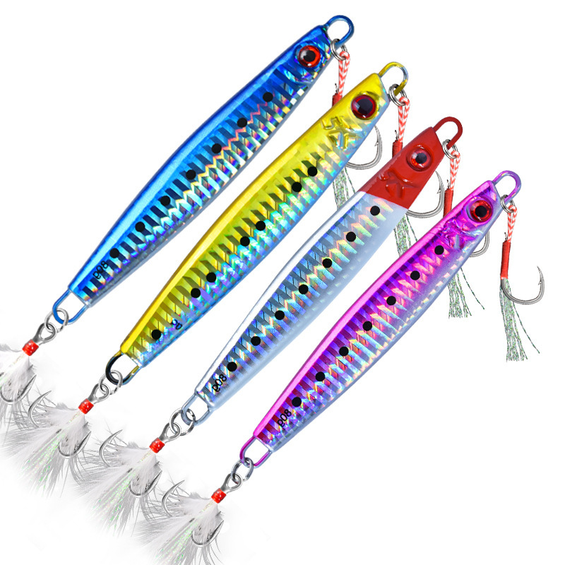 Sea fishing iron plate road sub-bait long-range luminous slow-swinging shipwreck fishing lead fish deep-sea bionic fish fake bait 60g wholesale