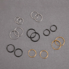 Hand-thrown high-gloss 1.2mm wire diameter titanium steel earrings stainless steel earrings for men and women mini thin earrings personalized ear bone rings