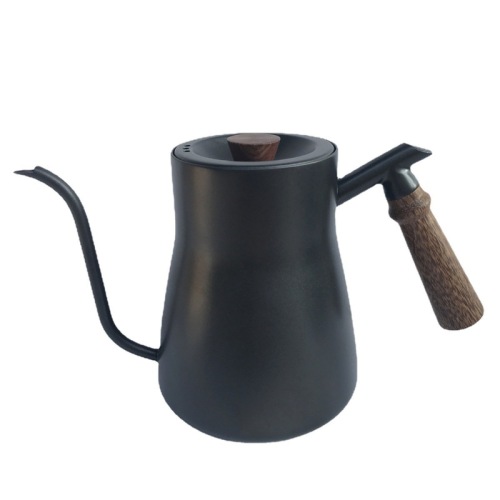 304 stainless steel Teflon hand brewing kettle, wooden handle hand pouring kettle, household narrow mouth kettle, drip coffee hand pouring kettle