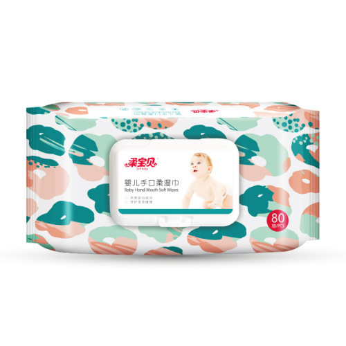 Roubaobao infant hand and mouth wipes 80 packs 5 packs full box baby wet wipes 150*180 factory wholesale