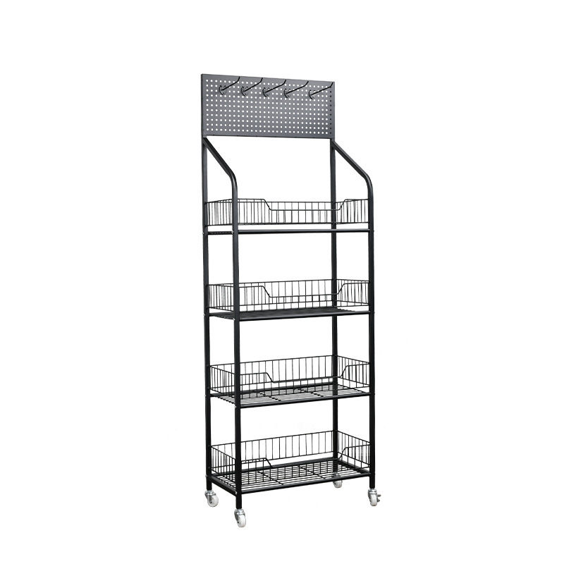 Supermarket shelf display rack discount snack shelf convenience store shelf hole board stall shelf mobile display rack