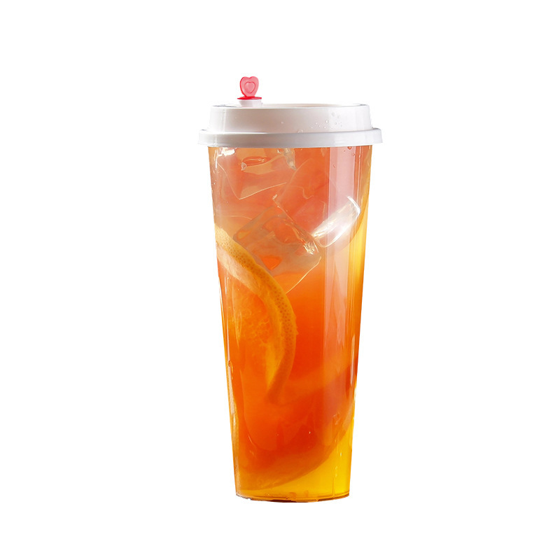 90 Caliber Milk Tea Cup Disposable Commercial Plastic Juice 700 Beverage Cup with Lid Frosted High Translucency Injection Cup