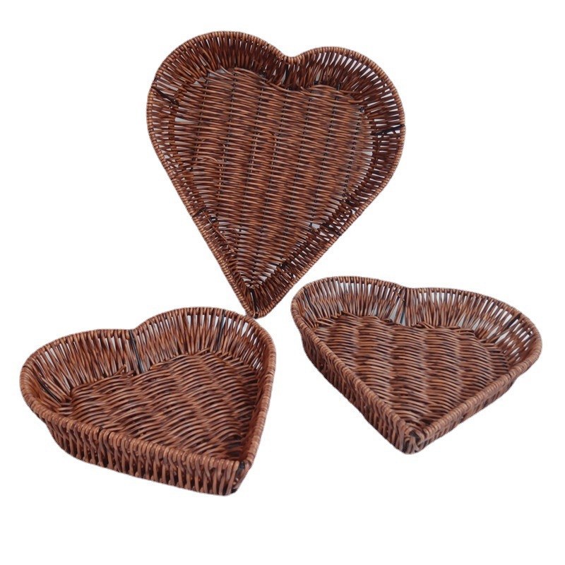 Living room home imitation rattan hand-woven storage basket candy snacks snack tray fruit basket tray wholesale