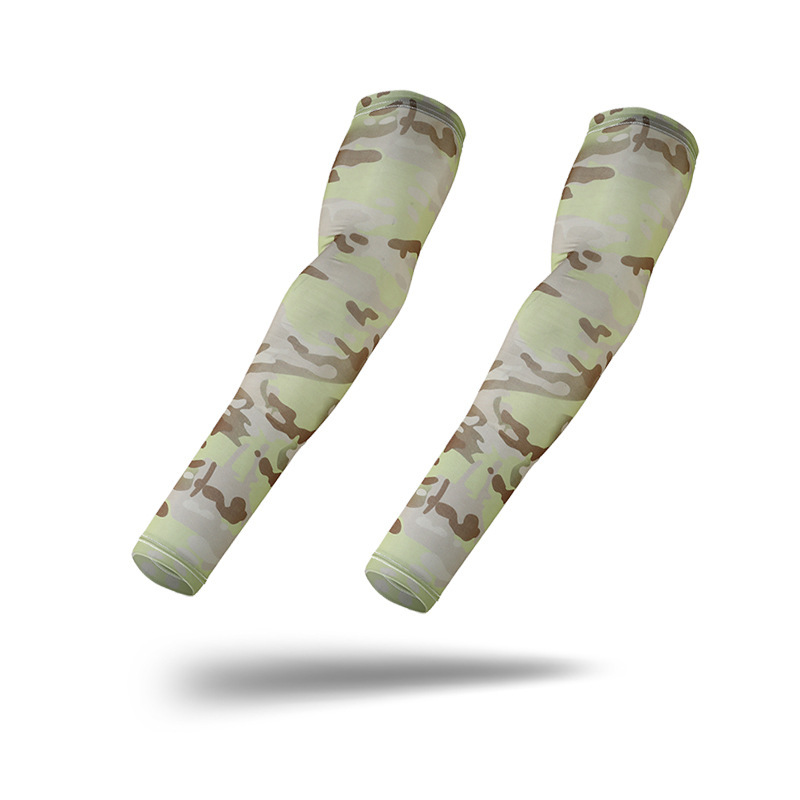 Outdoor mountaineering cool high-end military fan sun protection sleeves spring and summer anti-UV camouflage ice silk sleeve arm sleeves for men