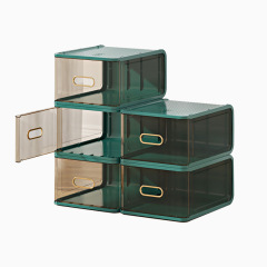 Plastic transparent drawer-type shoe box shoe storage box dormitory artifact space-saving shoe rack shoe cabinet