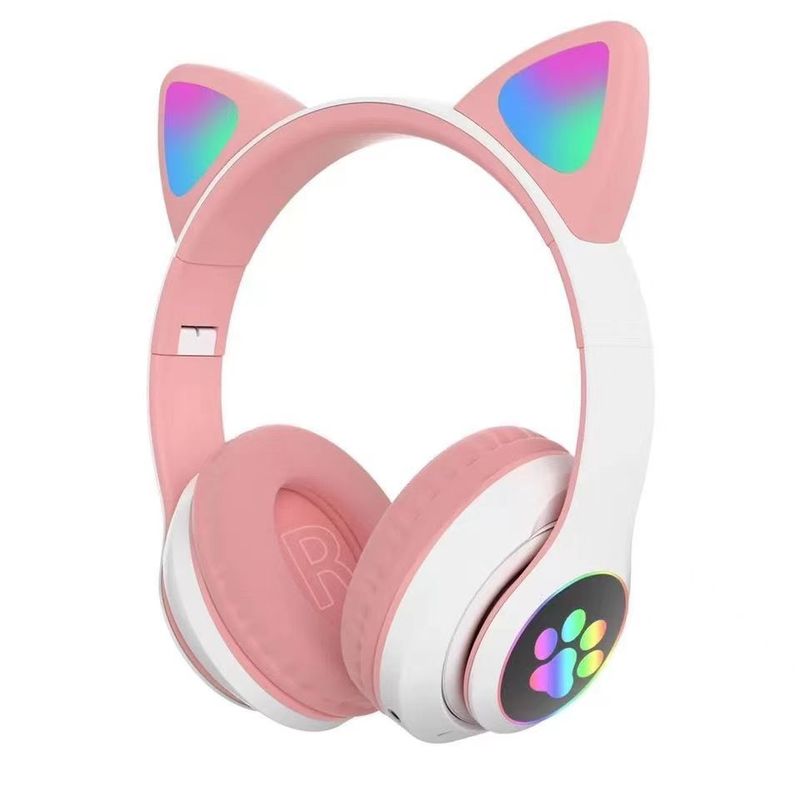 Luminous cat-ear headphones STN-28 head-mounted wireless Bluetooth headset with super long battery life cross-border factory direct sales