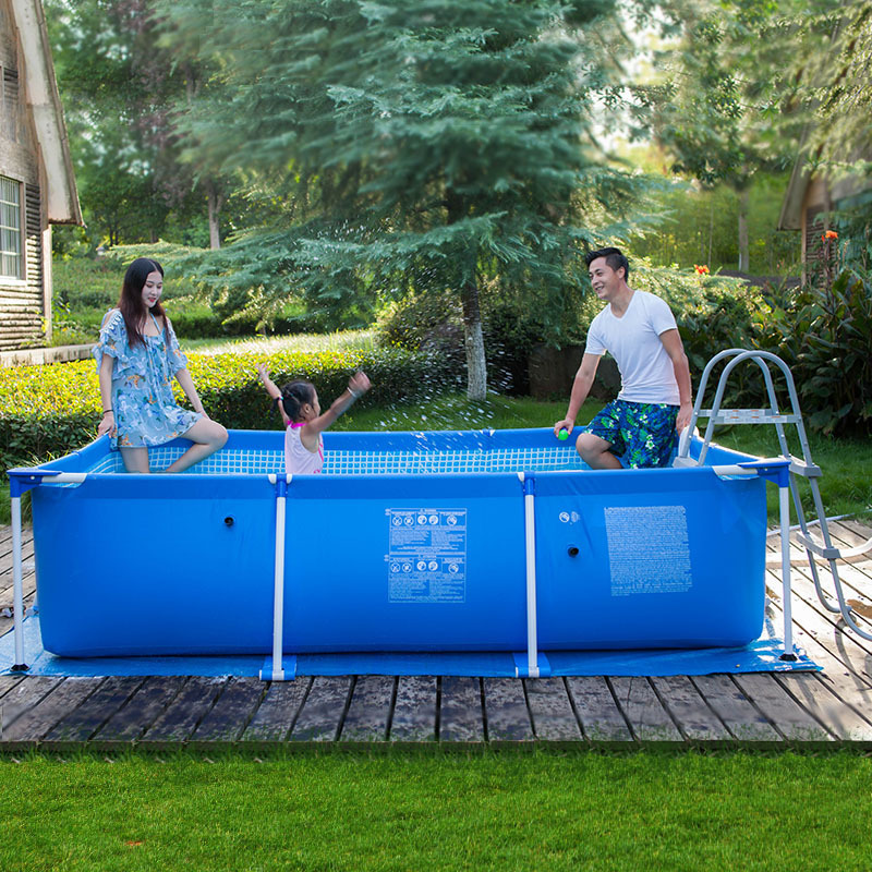 INTEX rectangular bracket swimming pool adult family swimming pool large outdoor children's swimming pool inflatable pool