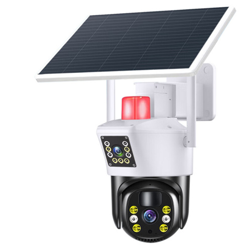 Solar surveillance camera 360 degrees no blind spots mobile phone remote high definition night vision outdoor 4g home wireless device