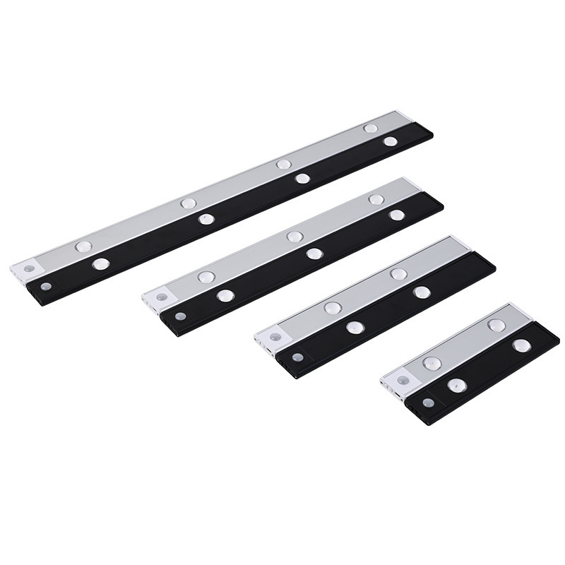 Ultra-thin smart LED human body sensor light rechargeable self-adhesive hill cat eye light strip wine cabinet cabinet wardrobe light strip