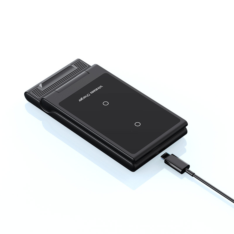 Haitieni Folding 3-in-1 Wireless Charger Source Factory Vertical Dual Coil Mobile Phone 15W Wireless Fast Charging