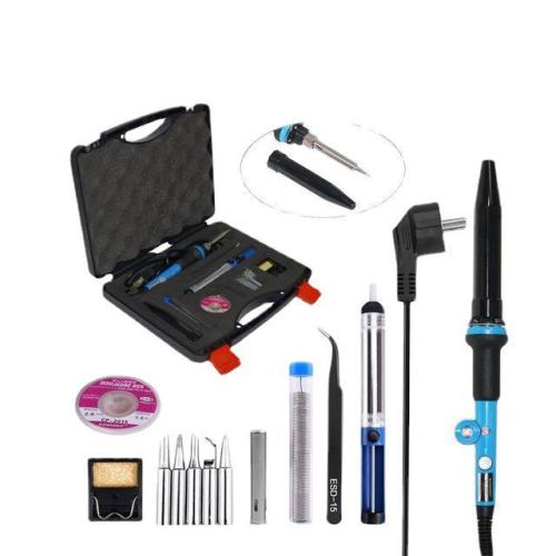 HANDSKIT switch temperature regulating soldering iron 60w digital display soldering iron with multimeter DIY glue gun repair tool set