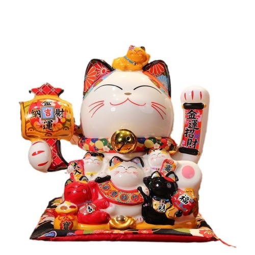 Large electric swing Lucky Cat ornaments Lucky Cat ceramic automatic beckoning for opening a housewarming Lucky Cat