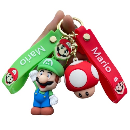 Cross-border Super Mario key chain small gift car key chain bag PVC soft rubber pendant wholesale