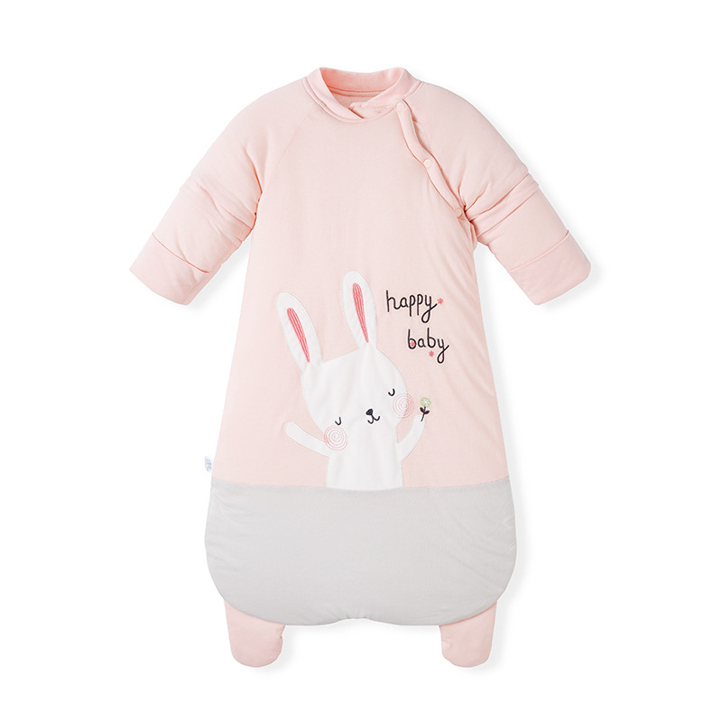 Bazitu wholesale thickened baby girl's pajamas, children's anti-kick quilt artifact, maternal and infant supplies, autumn and winter baby sleeping bags