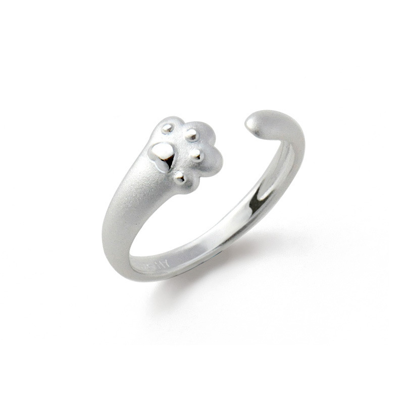 Japanese and Korean simple cute kitten ring female open kt cat ears puppy ring small animal cartoon cross-border jewelry