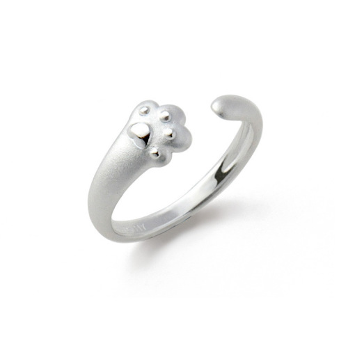 Japanese and Korean simple cute kitten ring female open kt cat ears puppy ring small animal cartoon cross-border jewelry