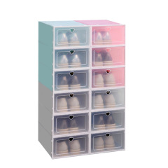 Thickened transparent shoe box for men and women household plastic shoe box shoe storage artifact simple multi-layer shoe cabinet and shoe rack assembly