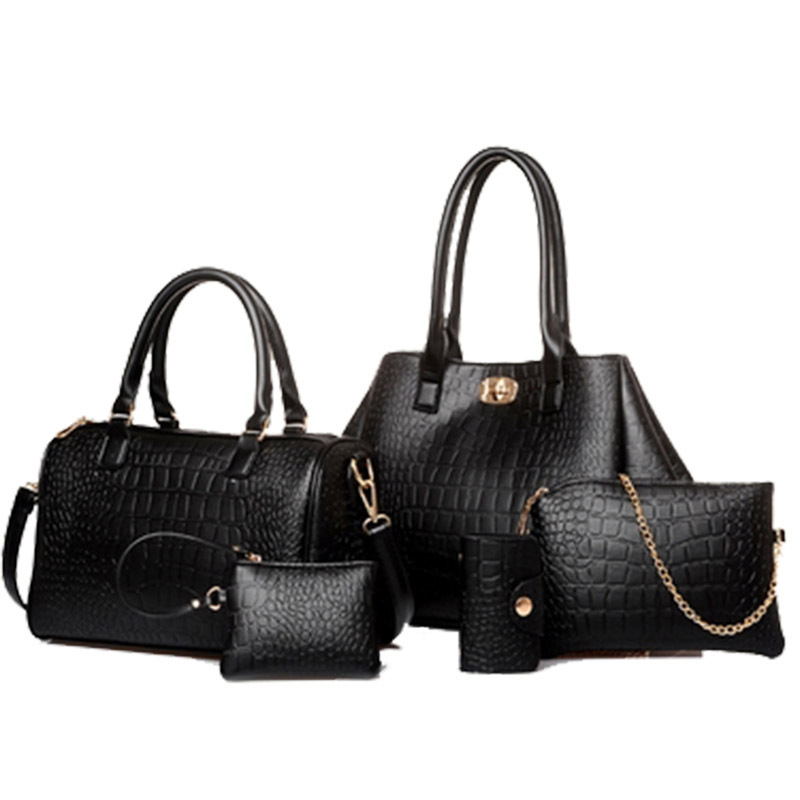 2022 spring new women's bag trendy crocodile pattern mother-in-law bag five-piece set single shoulder crossbody handbag women's bag
