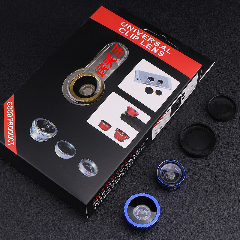 Manufacturer mobile phone fisheye lens three-in-one selfie mobile phone lens fisheye wide angle macro selfie