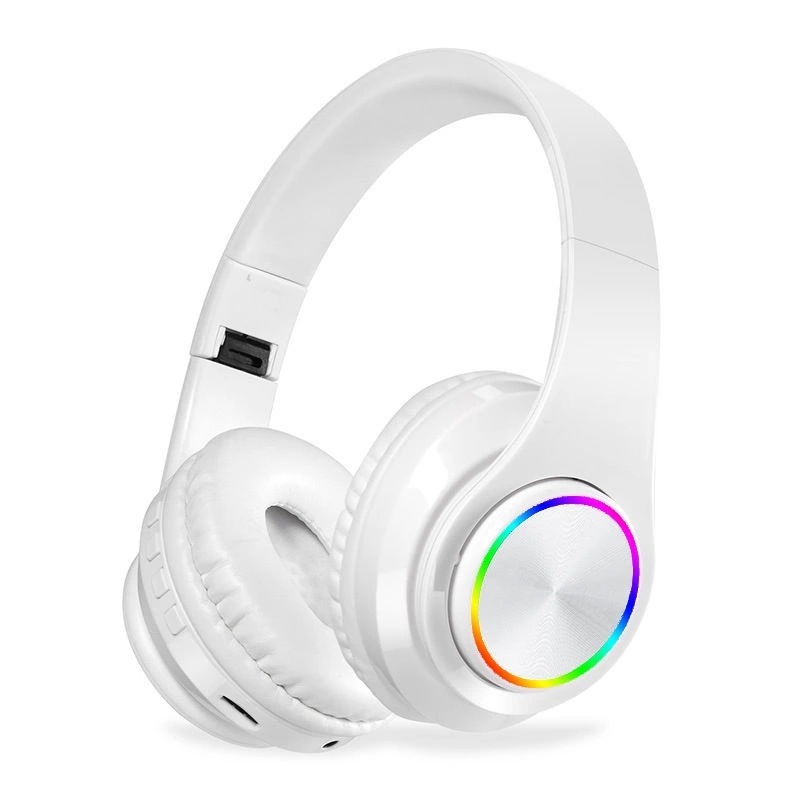 Wireless luminous Bluetooth headset Head-mounted Bluetooth headset 5.0 card foldable subwoofer B39