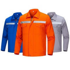 Reflective strip work clothes suit men's spring and autumn workshop uniforms China Railway Construction Site Sanitation Miners Electrician Labor Insurance Clothing