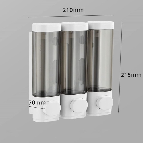 Wall-mounted three-head soap dispenser home hotel soap box punch-free manual press shower gel box hand sanitizer bottle