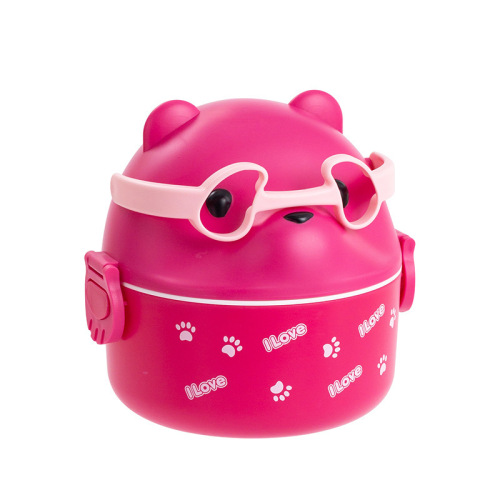 Cartoon children's lunch box student portable microwaveable separated double-layer Japanese lunch box plastic lunch box