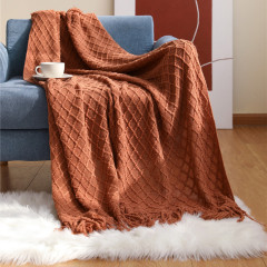 Nordic style sofa cover solid color summer office air conditioning nap blanket knitted small blanket bedside blanket wholesale