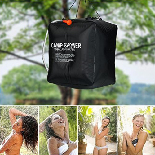 40L shower bag outdoor solar bath water bag bathing camping wash cross-border hot selling heat-absorbing waterproof PVC