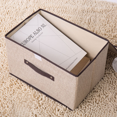 Imitation linen non-woven storage box, cotton and linen storage box two-piece set, clothing storage box, makeup storage box, organizing box