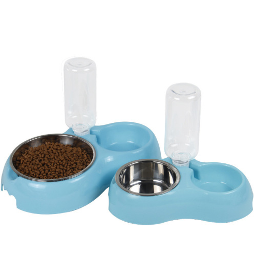 Pet Bowl Dog Bowl Cat Water Basin Automatic Drinking Water Feeding Double Bowl Plastic Dog Bowl Pet Rice Bowl Small Factory Direct Supply