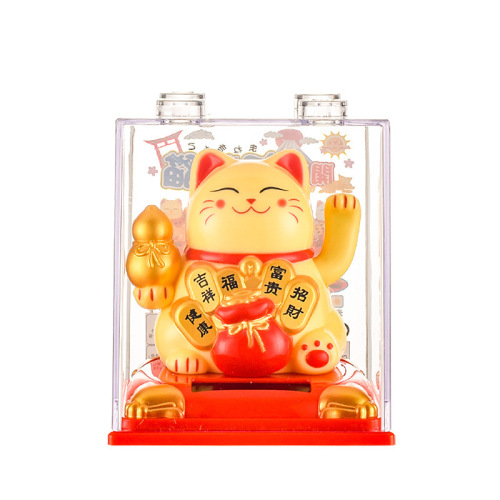 New Lucky Cat Ornaments Wholesale Solar Automatic Waving Hands Car Decoration Ornaments Cake Decoration Creative Gifts