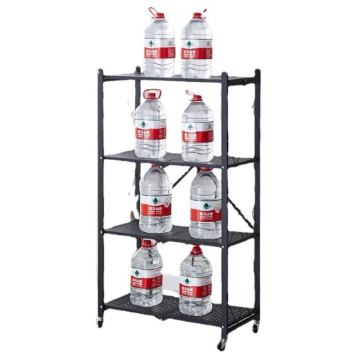 Installation-free kitchen storage folding storage rack floor-standing multi-layer microwave oven pot rack oven storage storage rack