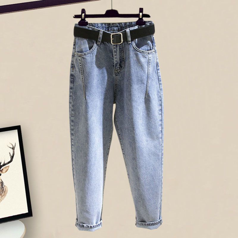 Casual jeans women's loose summer new light-colored harem pants high-waisted slimming carrot daddy pants