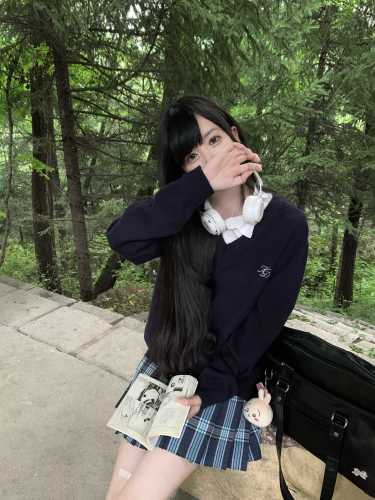 JK uniform suit ***genuine sweater Japanese college style school supply knitted versatile 2024 outer wear spring and autumn