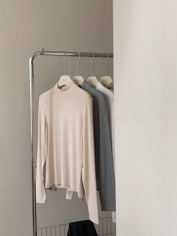 AMOMI new autumn and winter women's bottoming shirt, simple and temperament, National Magazine T series slim long-sleeved Japanese and Korean top