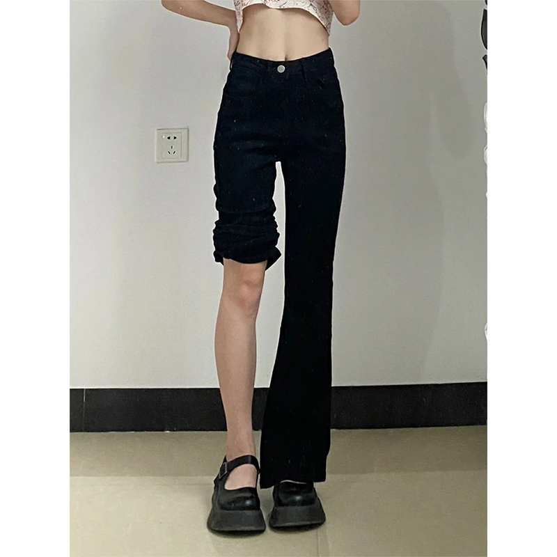 Plus size plus size bootcut jeans for women, autumn new style for fat girls, hip-covering and slimming pants
