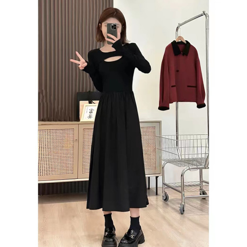 Autumn wear, high-end petite dress, 2024 new autumn dress, long sleeve inner dress, autumn and winter long skirt for women