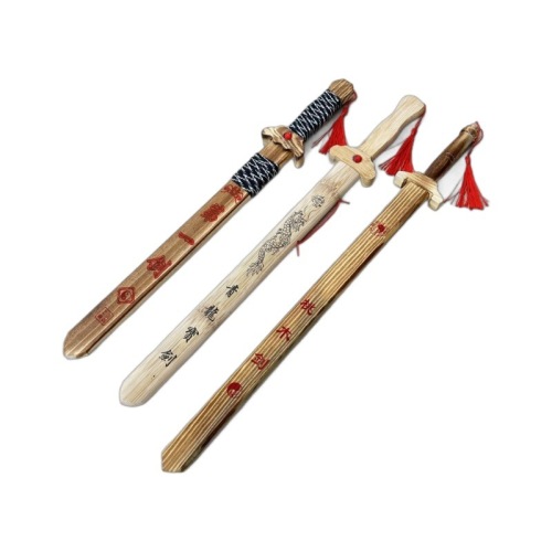 Tourism handicraft weapon model pure wooden small wooden sword peach wood sword with scabbard Maoshan small sword temple fair scenic spot hot sale